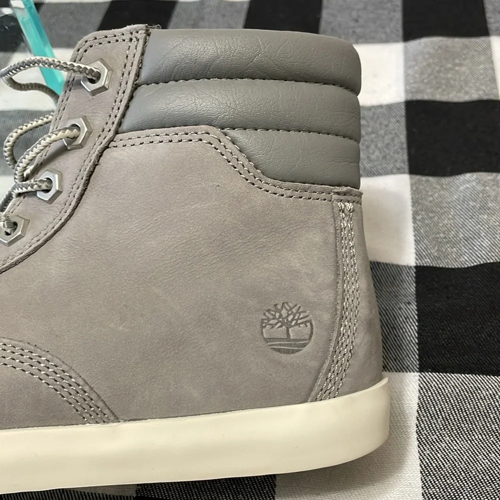 Timberland Dausette Gray Leather Nubuck High Boot Ortholite A1H26 Sneaker Shoe 7
